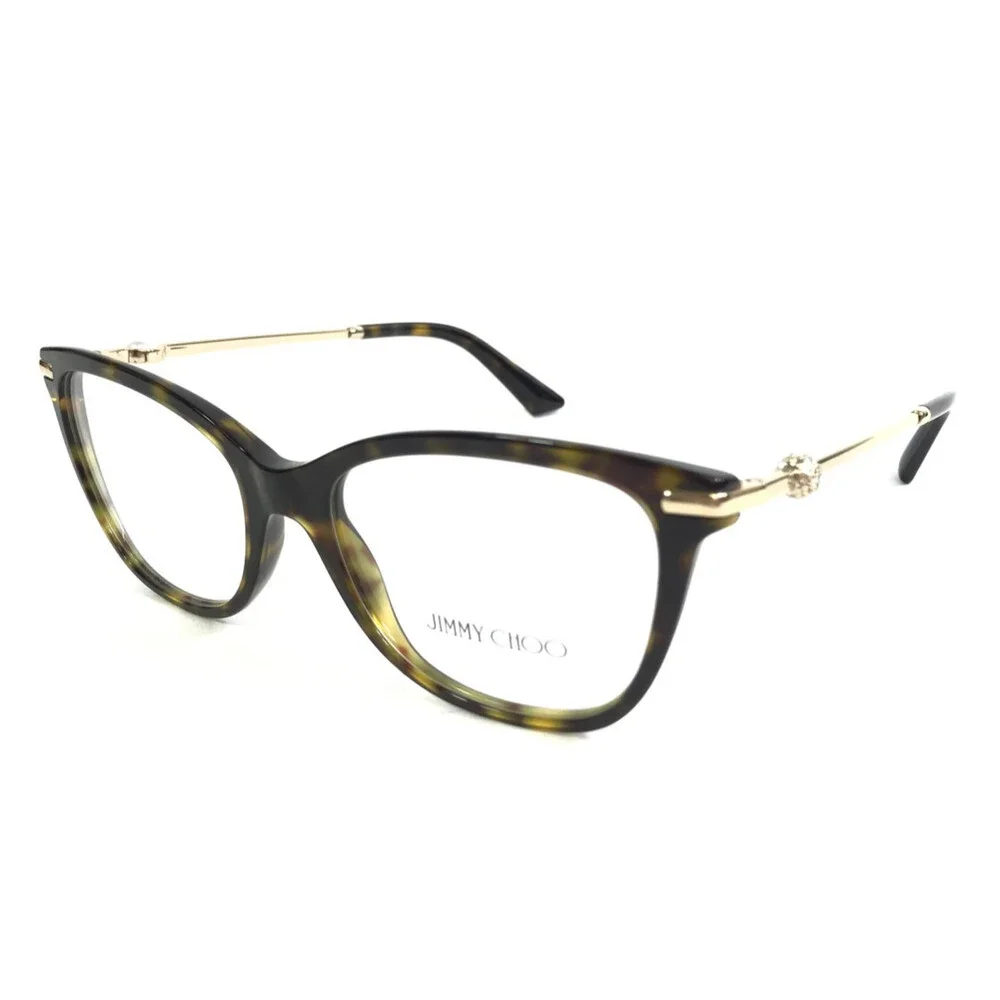Jimmy Choo Eyeglasses Frames JC307HB 5002 Tortoise Gold Crystals Pearl 52-17-140